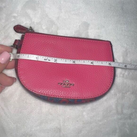 Coach Women's Pink Signature Wristlet Pouch with Strap - F22716 - Picture 7 of 9